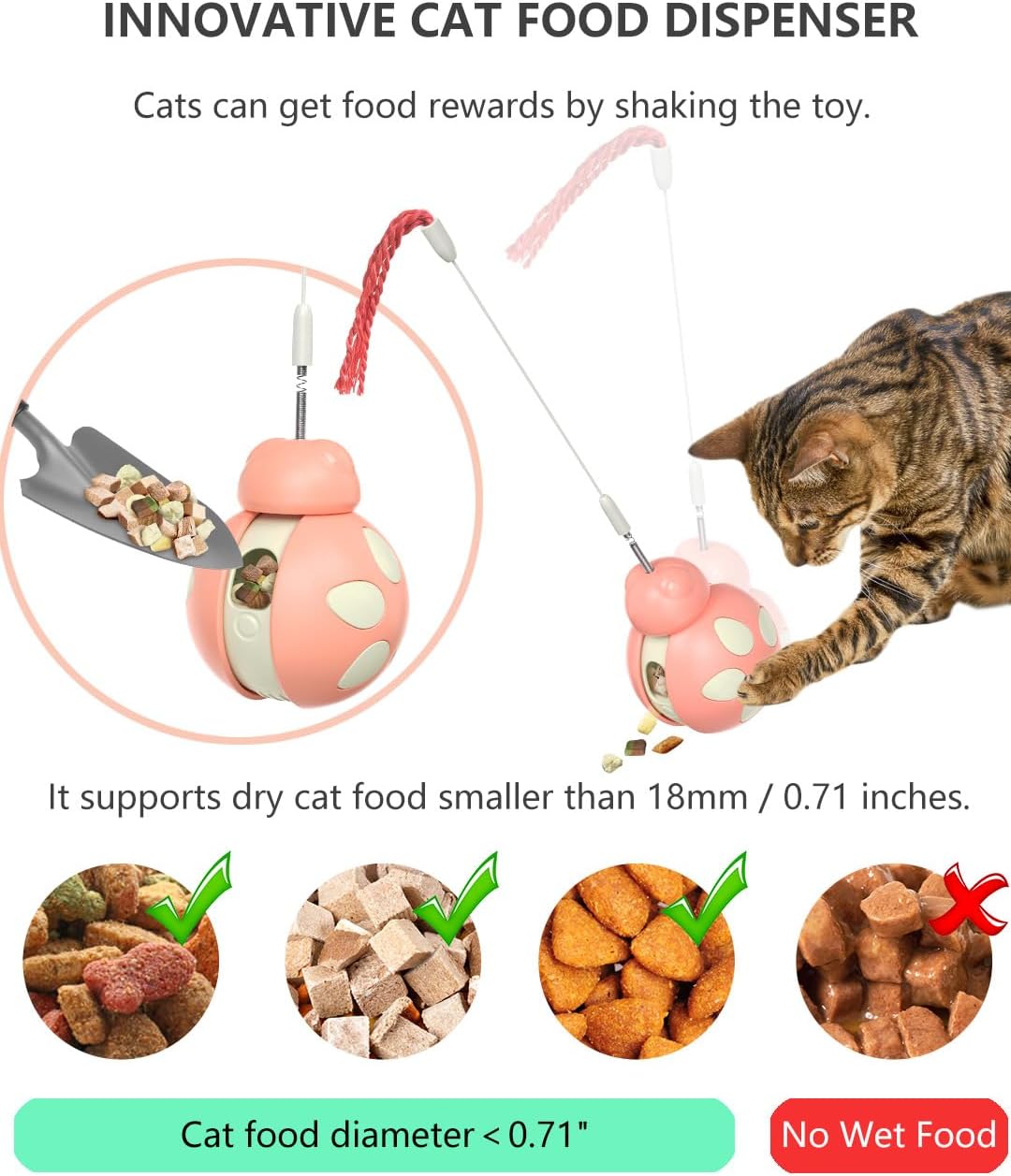 Colorful Interactive Cat Toys: Attractive Pink Treats Dispenser for Playful NEW