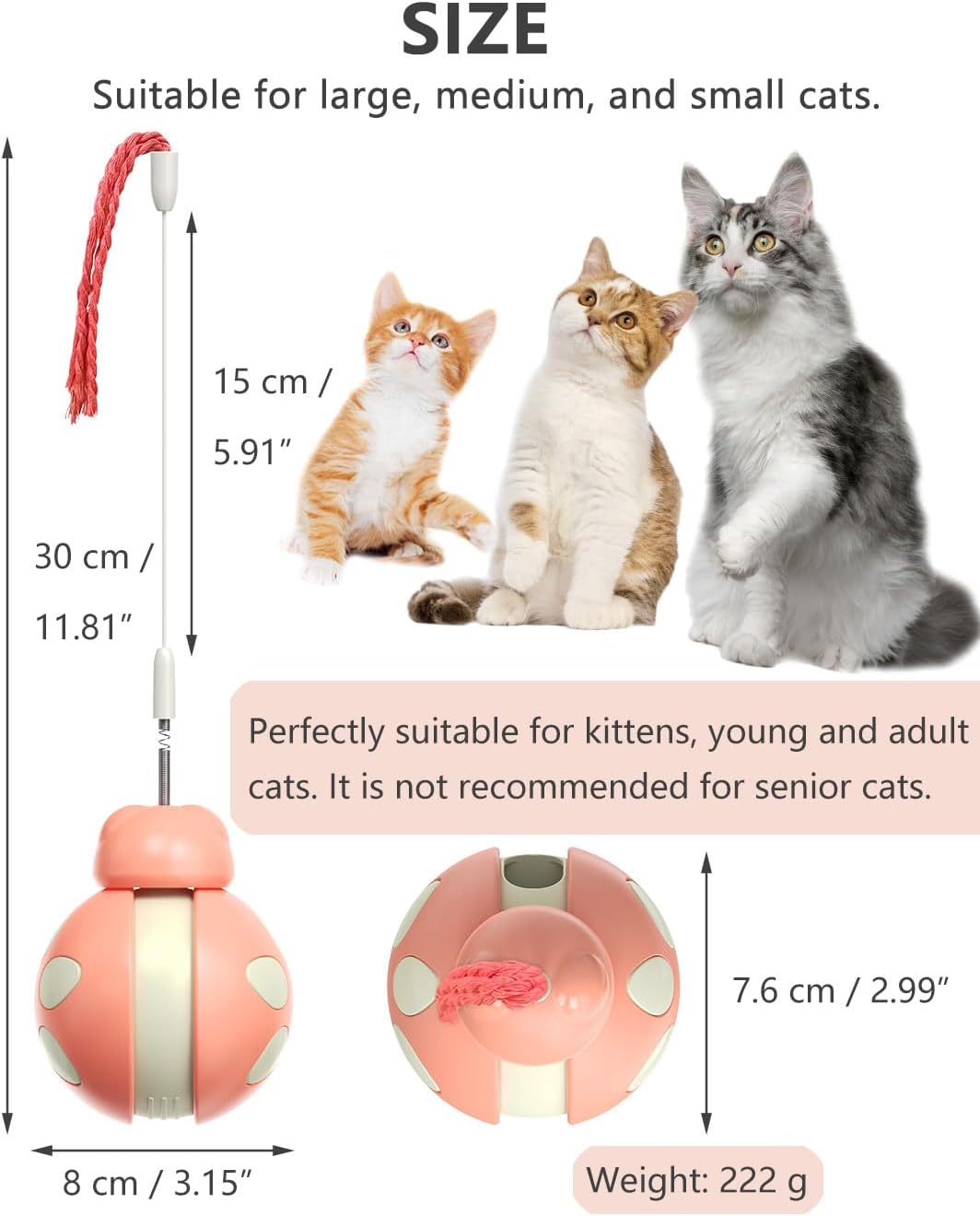 Colorful Interactive Cat Toys: Attractive Pink Treats Dispenser for Playful NEW