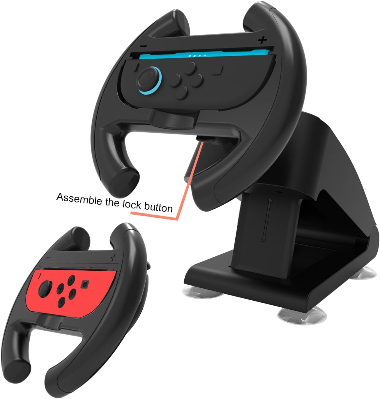 Black Racing Steering Wheel Controller for Nintendo Switch Gaming NEW