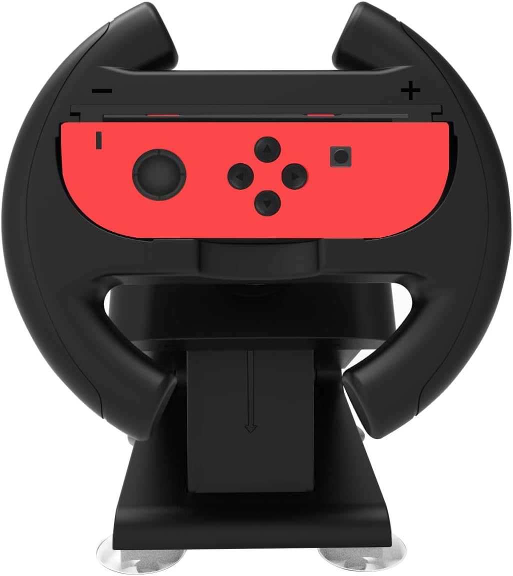 Black Racing Steering Wheel Controller for Nintendo Switch Gaming NEW