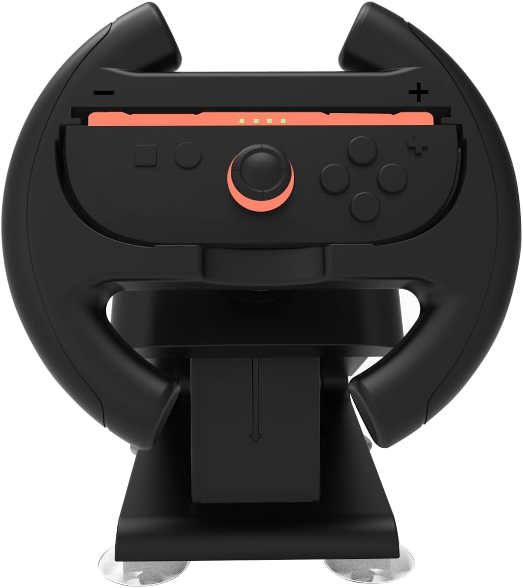 Black Racing Steering Wheel Controller for Nintendo Switch Gaming NEW