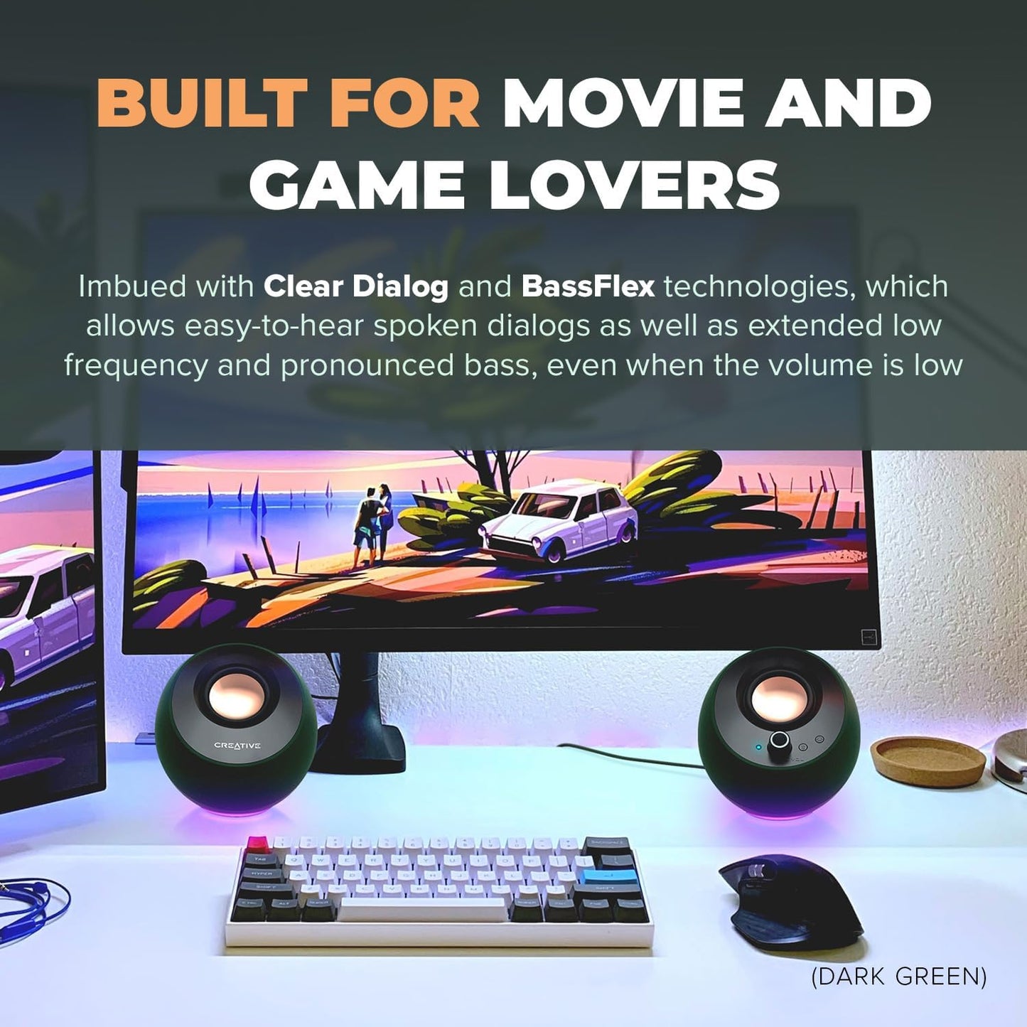 Creative Minimalist 2.0 USB-C Bluetooth 5.3 PC Speakers for Home Office NEW