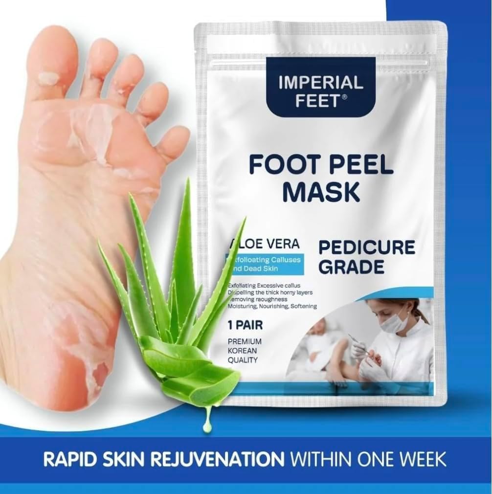 Imperial Feet Pedicure Foot Masks - Smooth, Soften & Peel Dry, Cracked Skin NEW