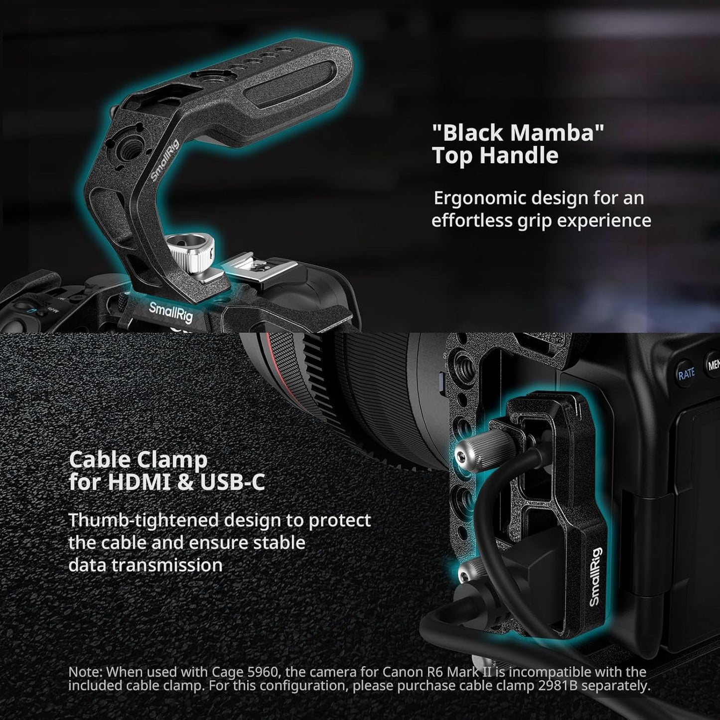 SMALLRIG Black Action Camera Handheld Case with Top Handle for Outdoor NEW