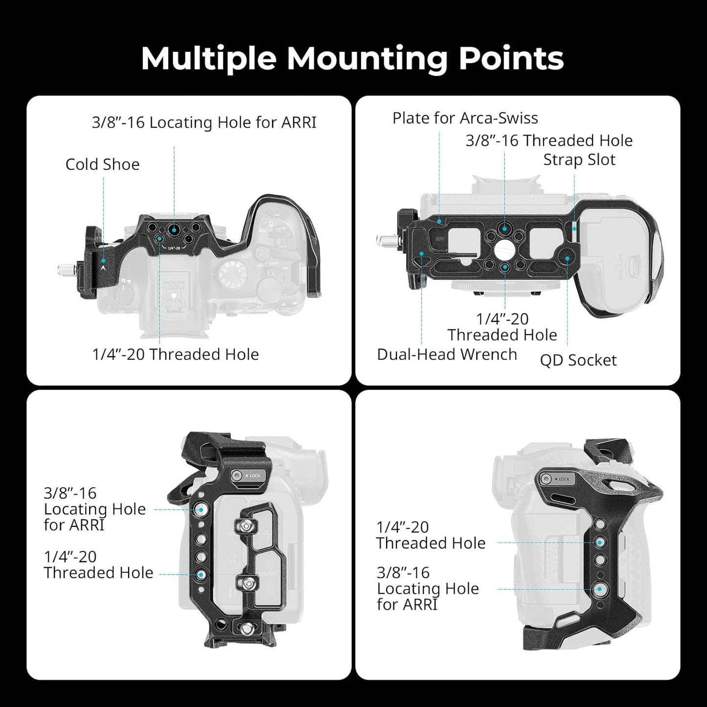 SMALLRIG Black Action Camera Handheld Case with Top Handle for Outdoor NEW