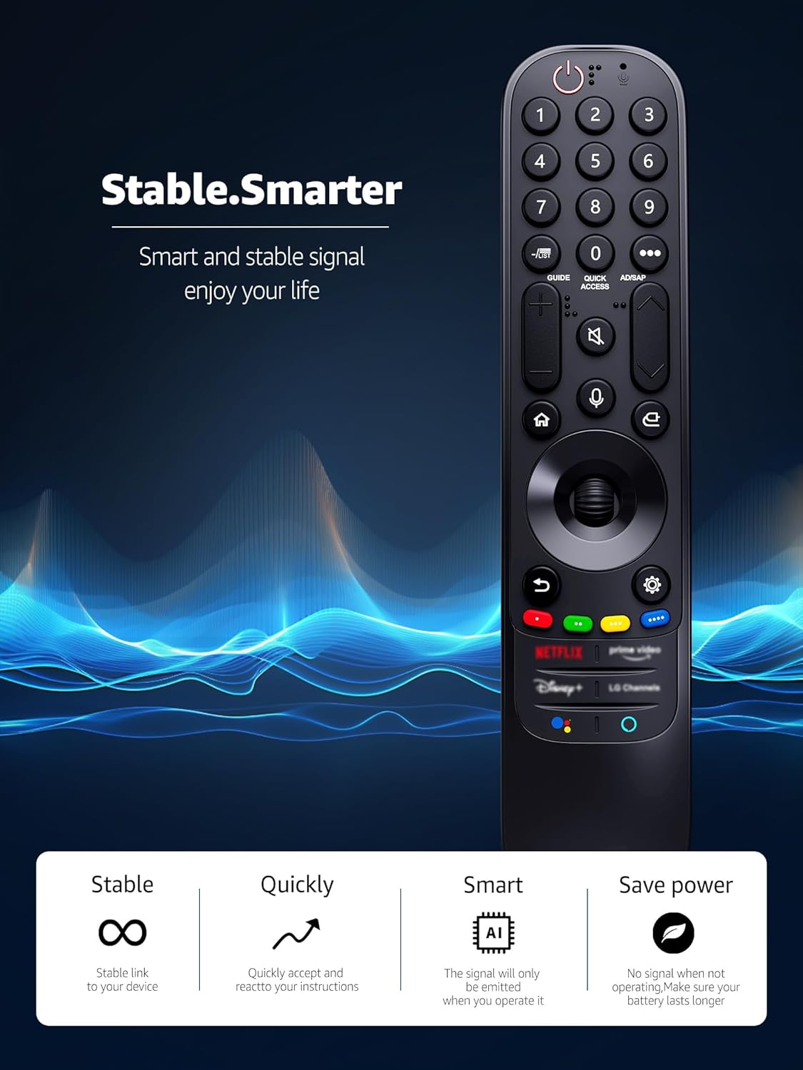 PZL Replacement Voice Remote Control for LG UHD OLED Smart TVs in Black NEW