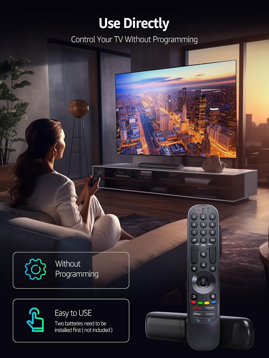 PZL Replacement Voice Remote Control for LG UHD OLED Smart TVs in Black NEW