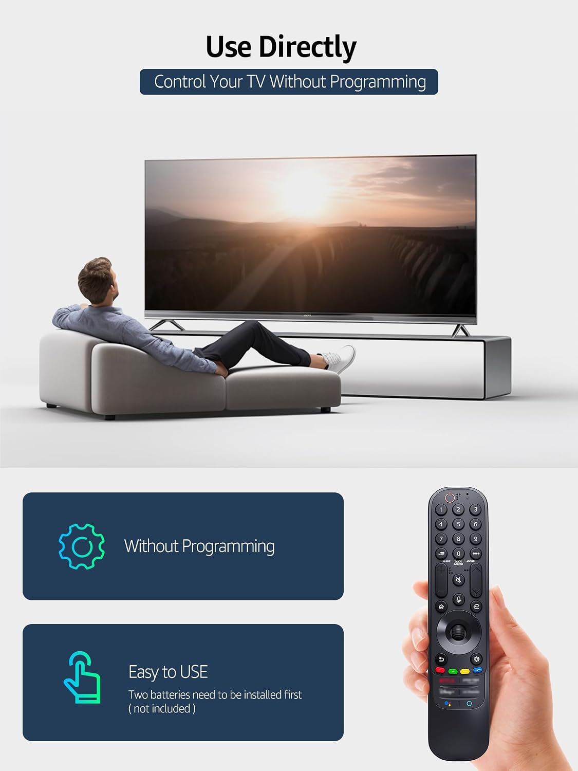 PZL Replacement Voice Remote Control for LG UHD OLED Smart TVs in Black NEW