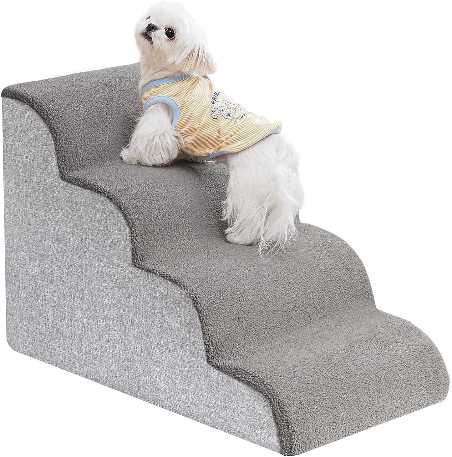 Uross 4-Tier Grey Dog Stairs Ramp for High Bed Couch Pet Steps Ladder Size NEW