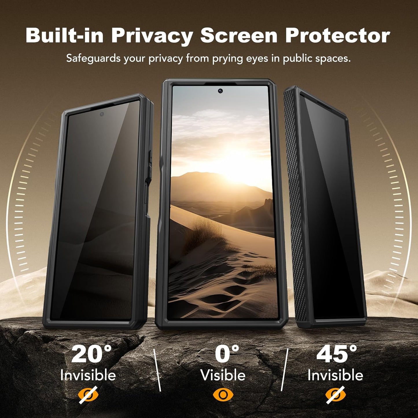 Tongate Black Privacy Screen Slide Camera Phone Case Protector for DEMO