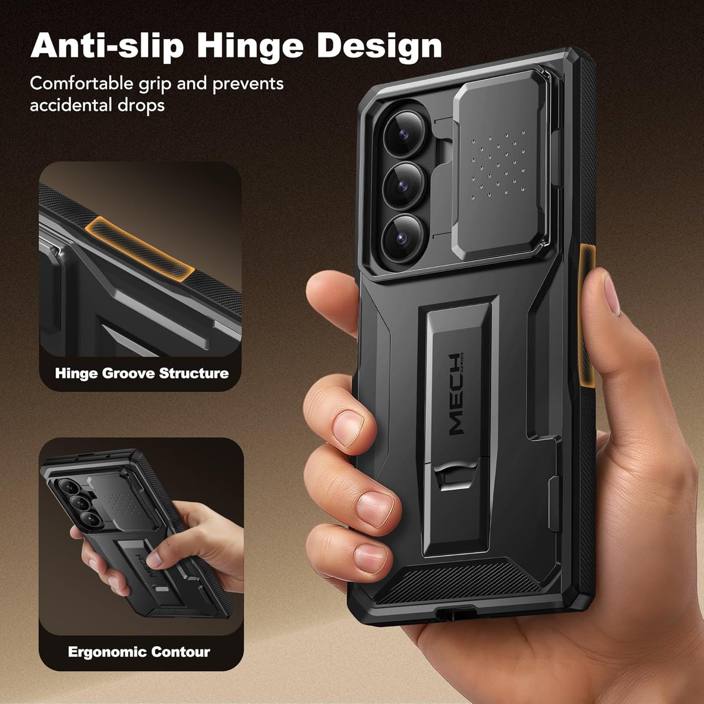 Tongate Black Privacy Screen Slide Camera Phone Case Protector for DEMO