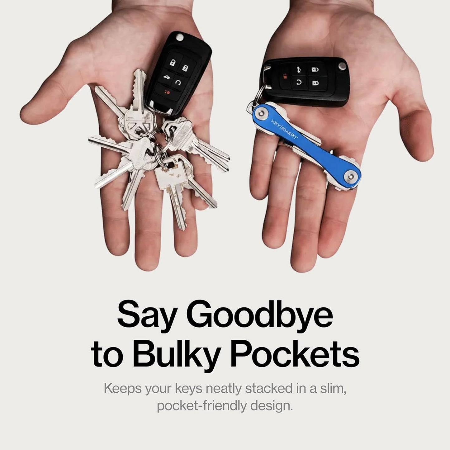 KeySmart Compact Key Organizer & Holder for Up to 14 Keys in Blue - EDC NEW