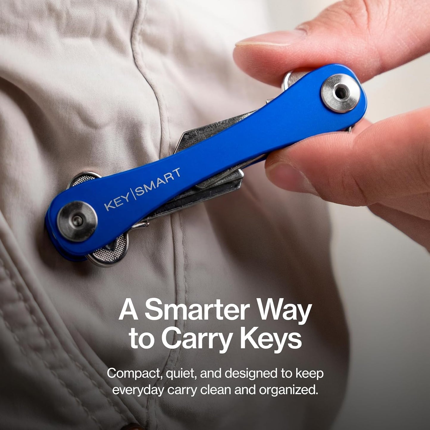 KeySmart Compact Key Organizer & Holder for Up to 14 Keys in Blue - EDC NEW