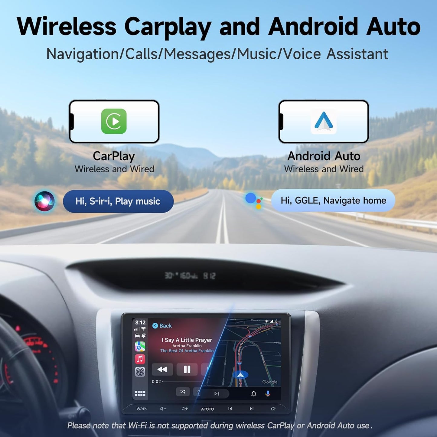 ATOTOZONE 10.1-Inch Car Electronics Android Double DIN Car Stereo DEMO