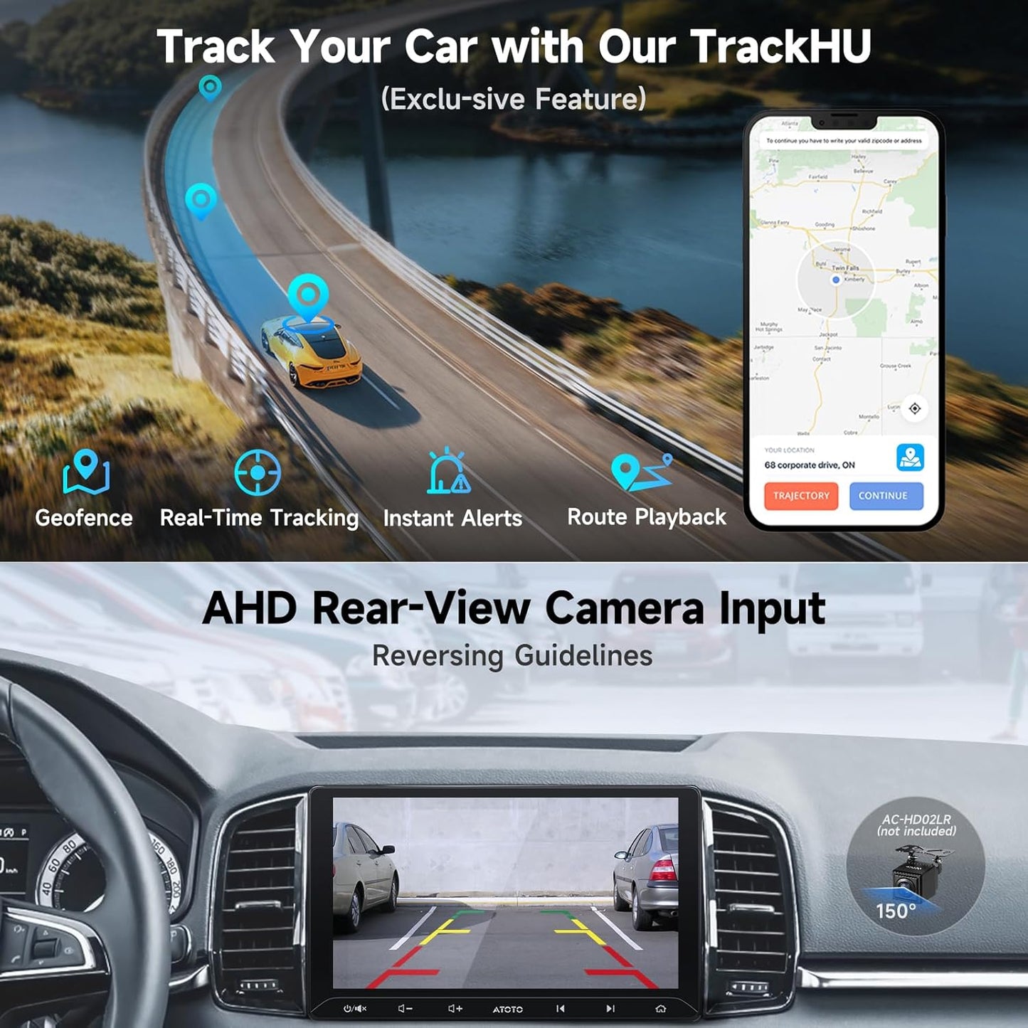 ATOTOZONE 10.1-Inch Car Electronics Android Double DIN Car Stereo DEMO