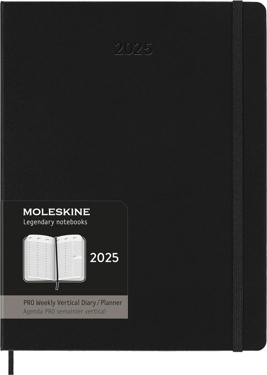 Moleskine 2025-12 Month Pro Weekly Vertical Executive Notebooks in Black NEW