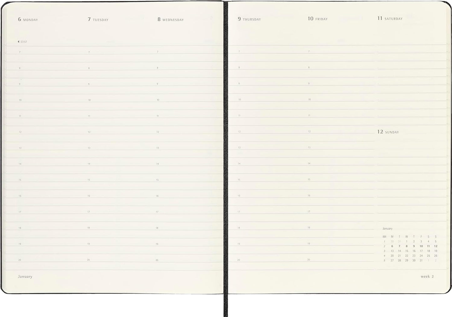 Moleskine 2025-12 Month Pro Weekly Vertical Executive Notebooks in Black NEW