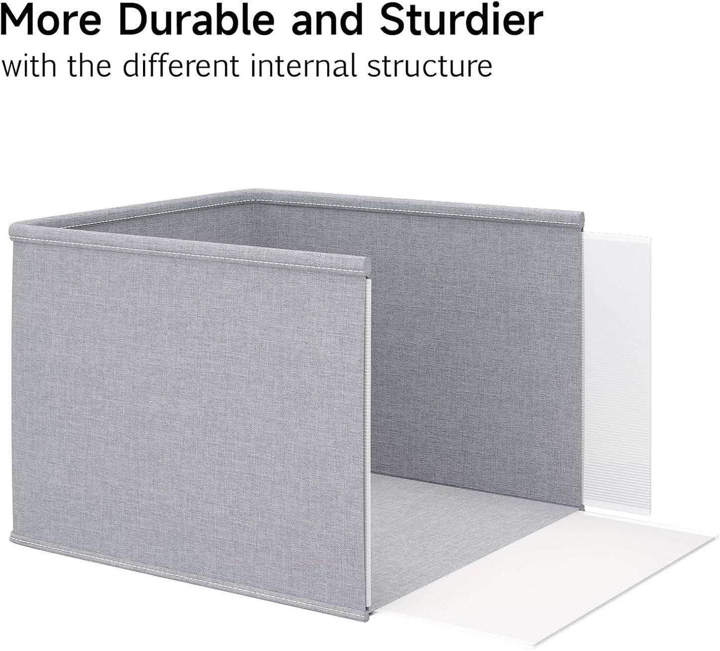Grey Open Storage Bins for Home Organization, 14.75"D x 10.25"W 8"H Size NEW