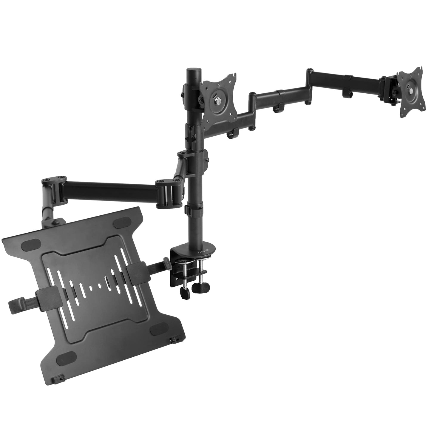 VIVO Dual Monitor + Laptop Mount for 13-27 Inch Screens - Black Arm Stand DEMO