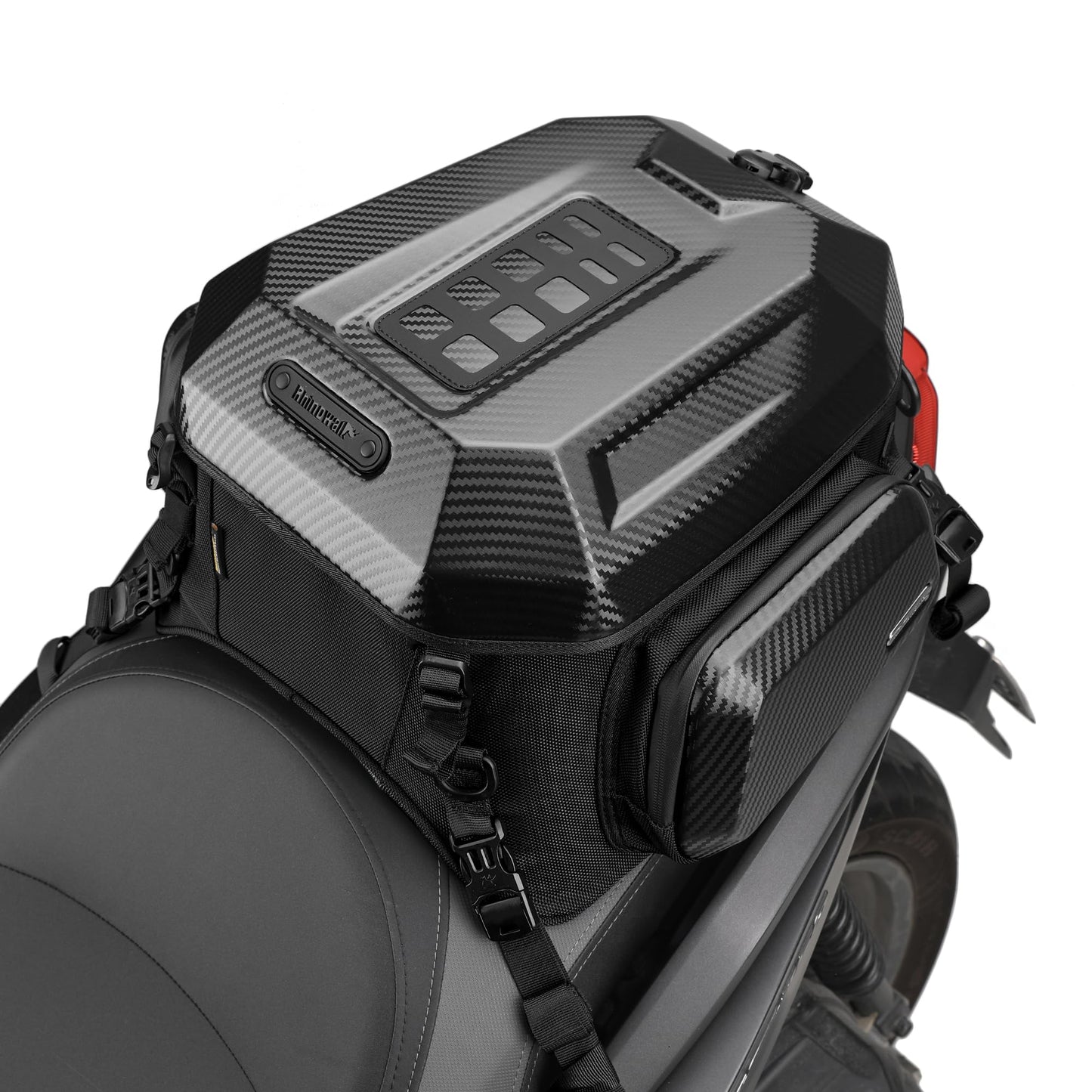 Rhinowalk Expandable Motorcycle Helmet Bag Travel Luggage Carbon Black DEMO