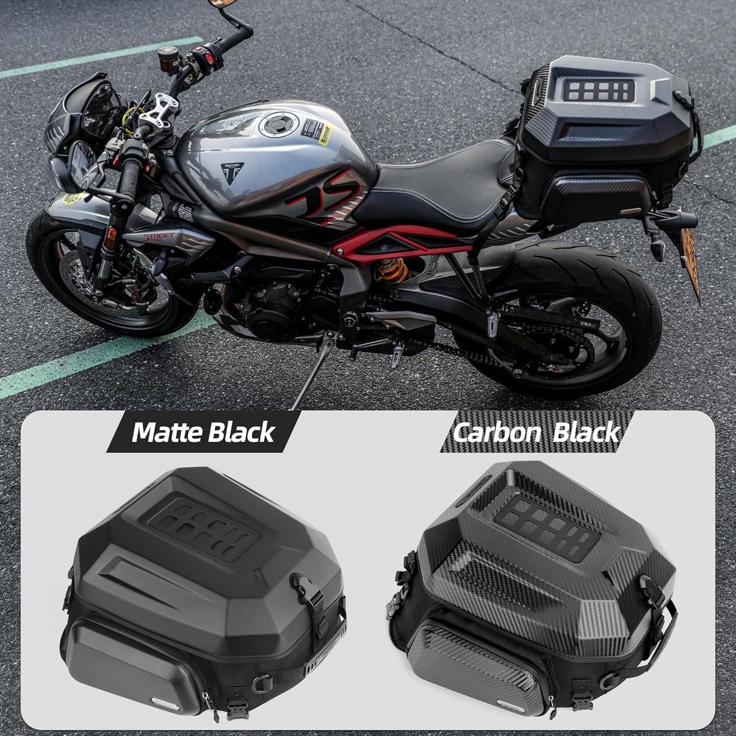 Rhinowalk Expandable Motorcycle Helmet Bag Travel Luggage Carbon Black DEMO