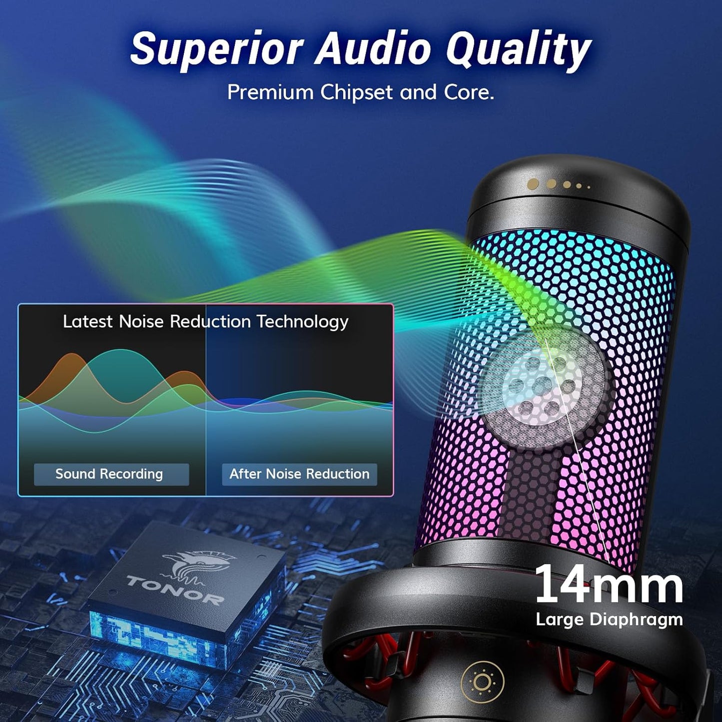 TONOR USB PC Microphones Condenser Microphone for PC, Computer, PS4/PS5 NEW