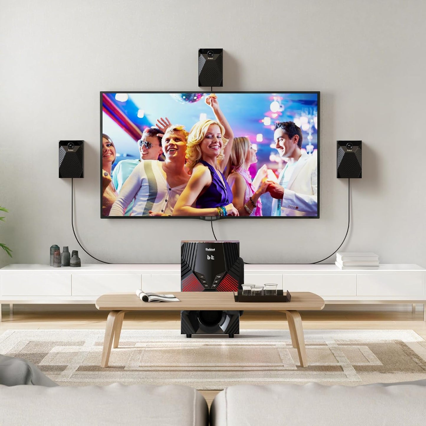 Bobtot 1000W Peak Power Surround Sound Speaker System for Home Theater & DEMO