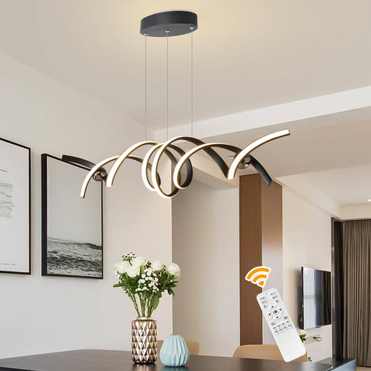 Elegant Dimmable Chandeliers Rotating Black & Clear LED Chandelier, 99.8 x DEMO