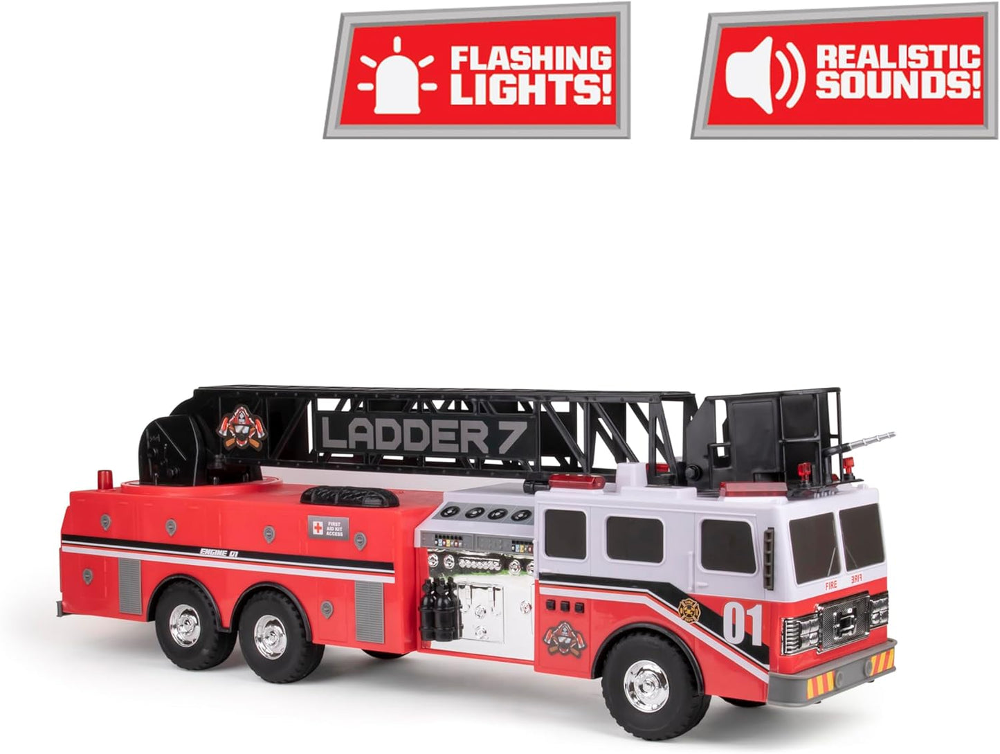 Mighty Fleet Trucks 29" Jumbo Toy Fire Truck with Realistic Flashing DEMO