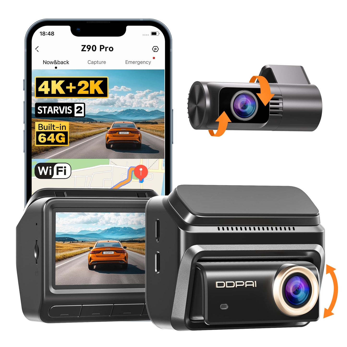 ddpai 4K+2K Dash Cam Front and Rear STARVIS 2 IMX678 On-Dash-Monitoring NEW