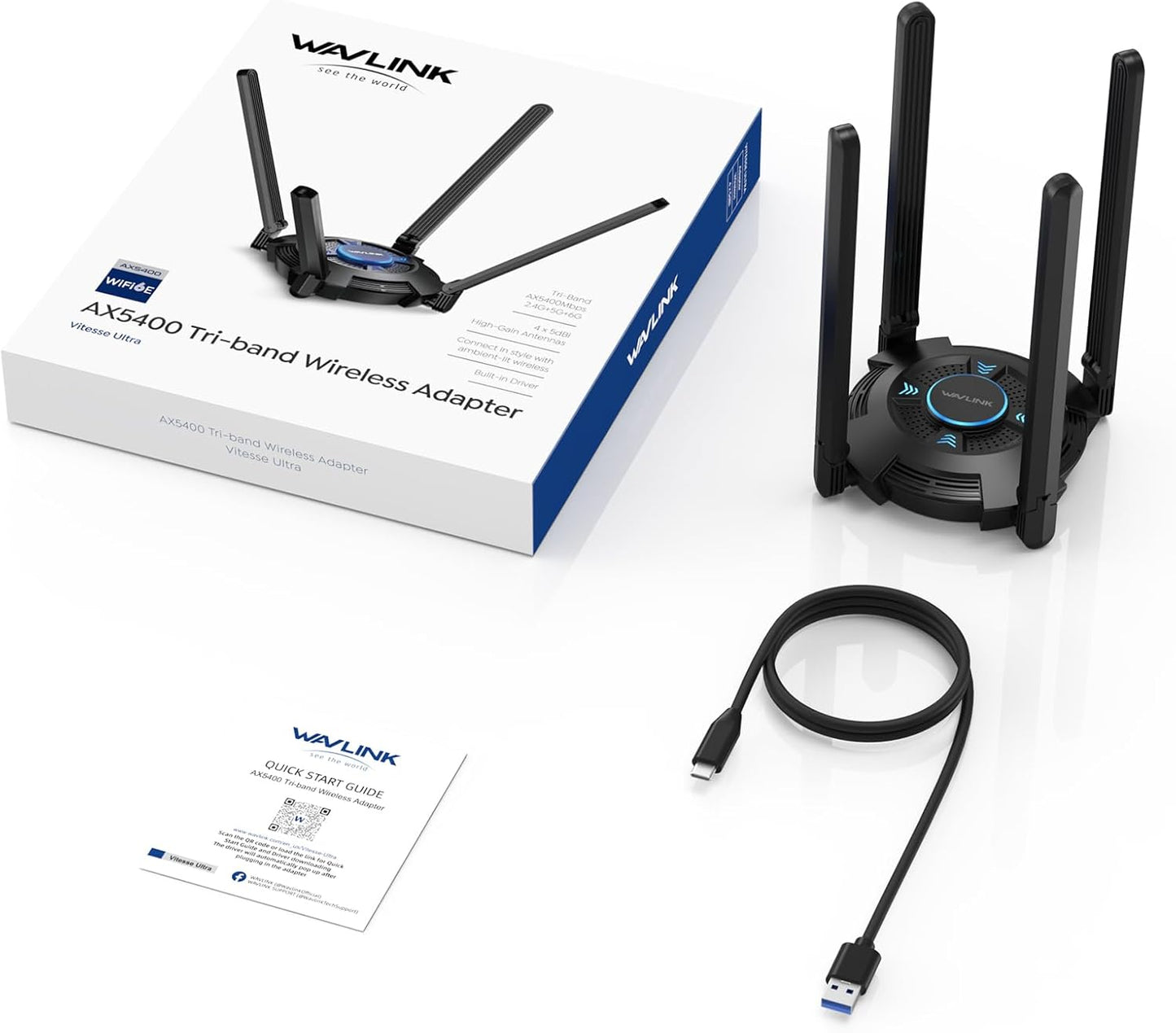WAVLINK AX5400 USB WiFi 6 Adapter - High-Speed Wireless Network DEMO