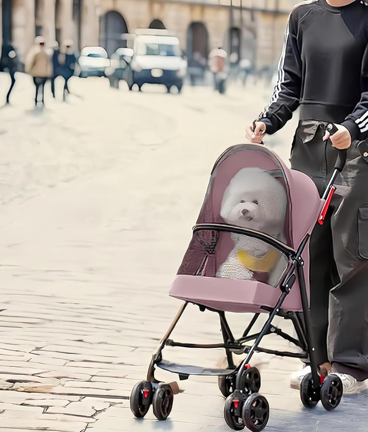Foldable 4-Wheel Pet Strollers Pet Stroller for Dogs & Cats - Gray NEW