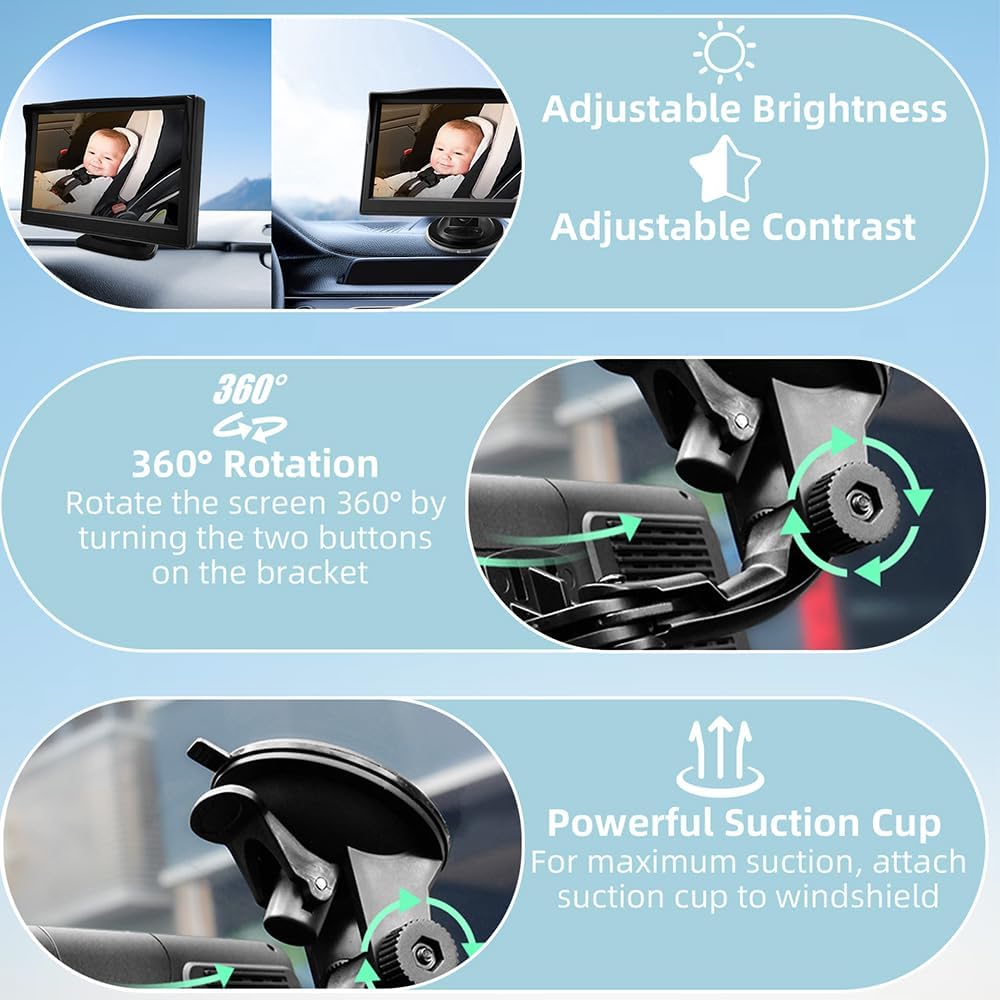 6.86" Ultrawide 7-in-1 AHD Car Video Monitor with 1080P Backup Camera, DEMO