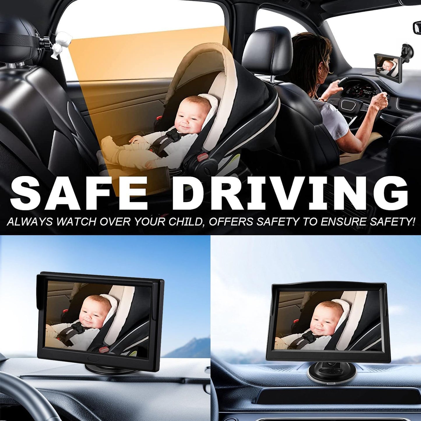 6.86" Ultrawide 7-in-1 AHD Car Video Monitor with 1080P Backup Camera, DEMO