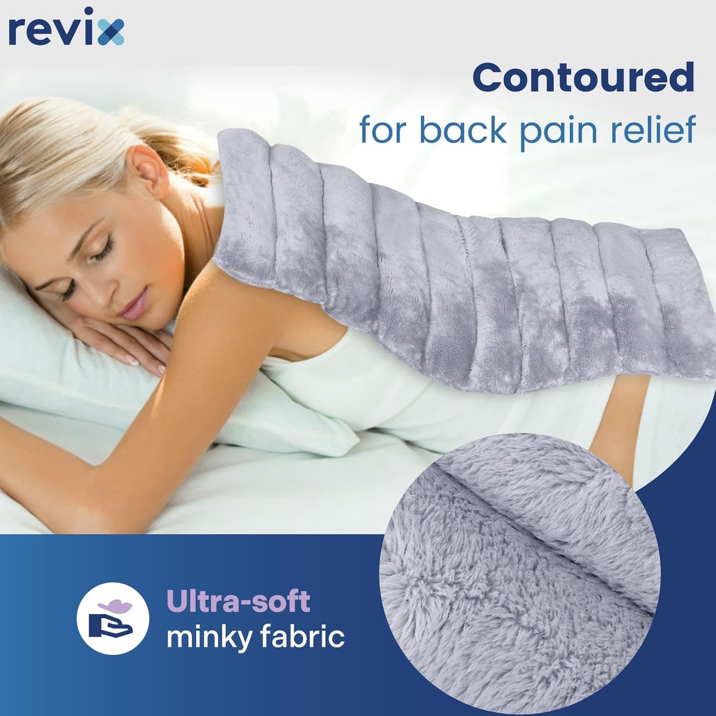 REVIX Microwavable Heating Pad for Back Pain Relief with Moist Heat Therapy NEW