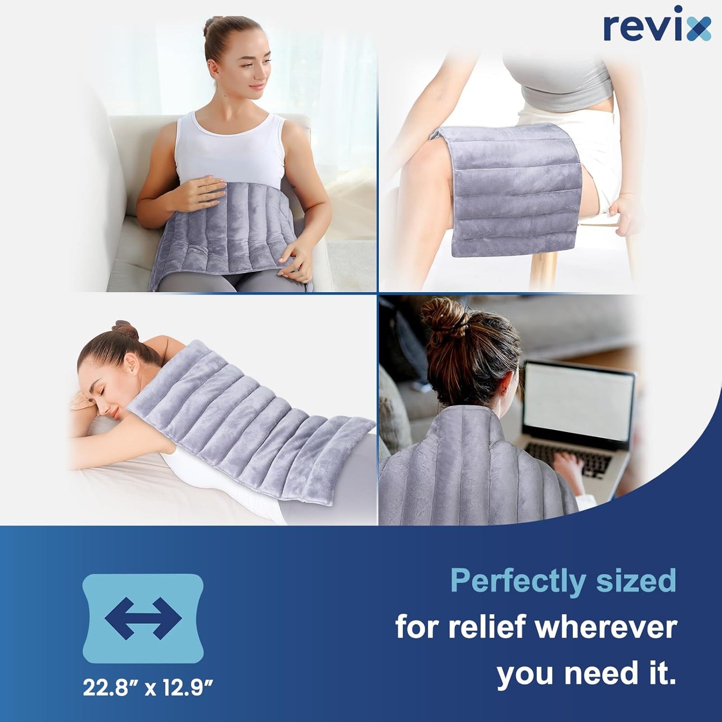 REVIX Microwavable Heating Pad for Back Pain Relief with Moist Heat Therapy NEW