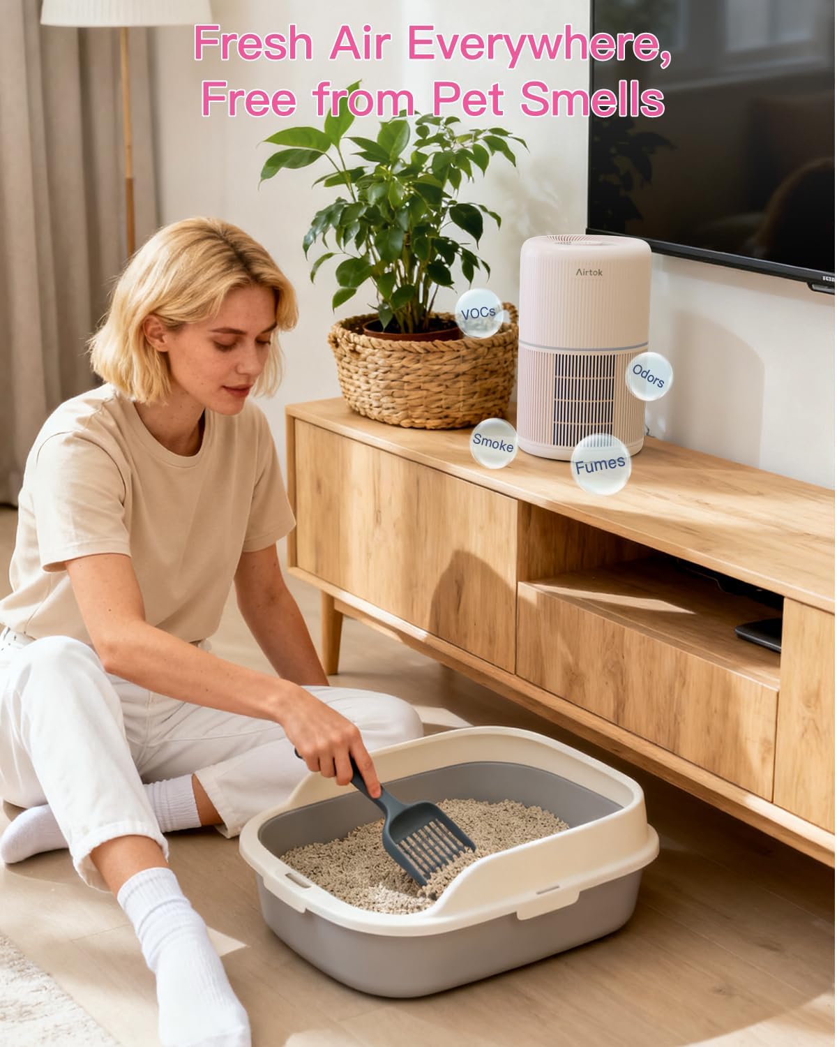 AIRTOK Air Air Purifiers Purifier with H13 True HEPA Filter for Smoke, NEW