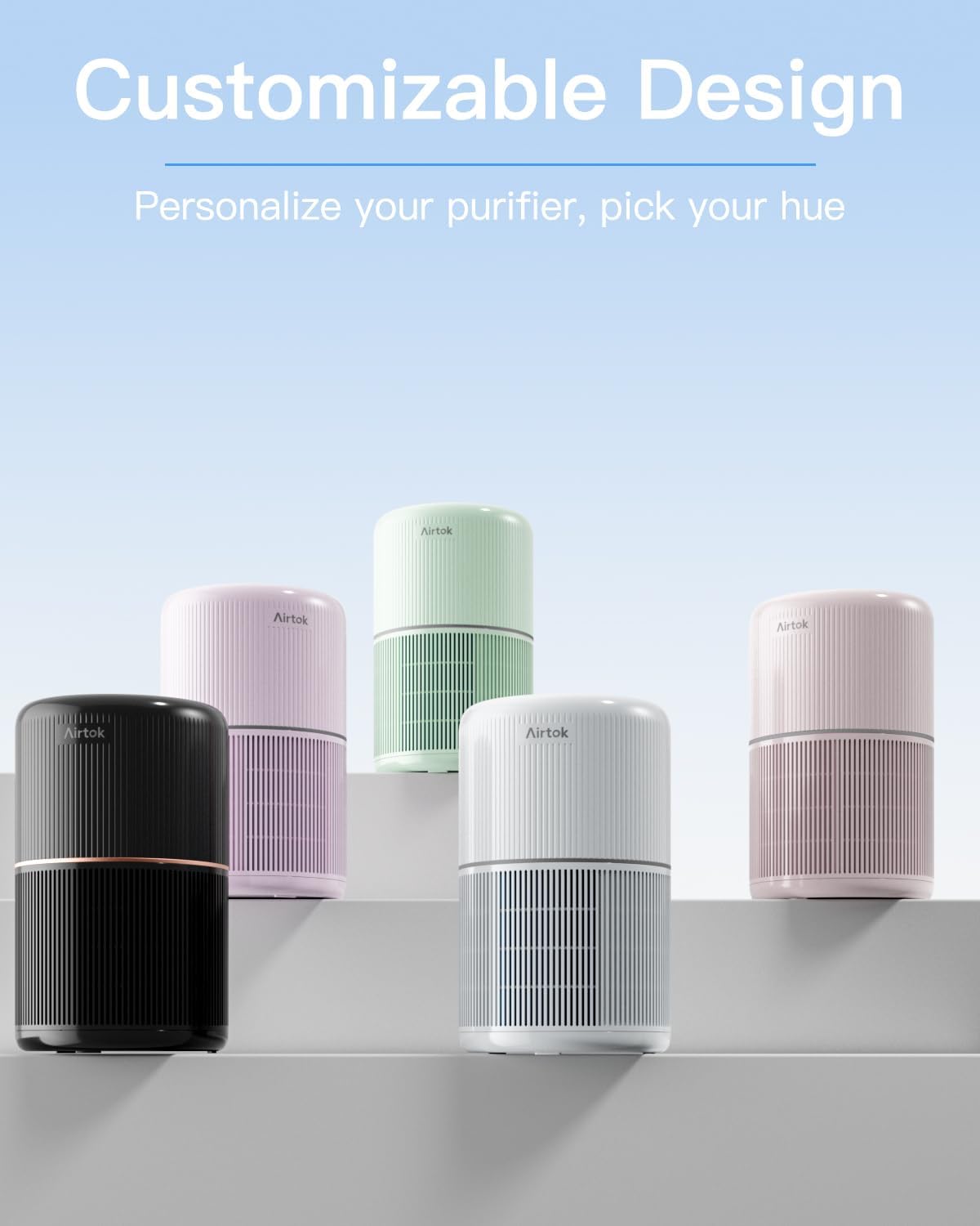 AIRTOK Air Air Purifiers Purifier with H13 True HEPA Filter for Smoke, NEW