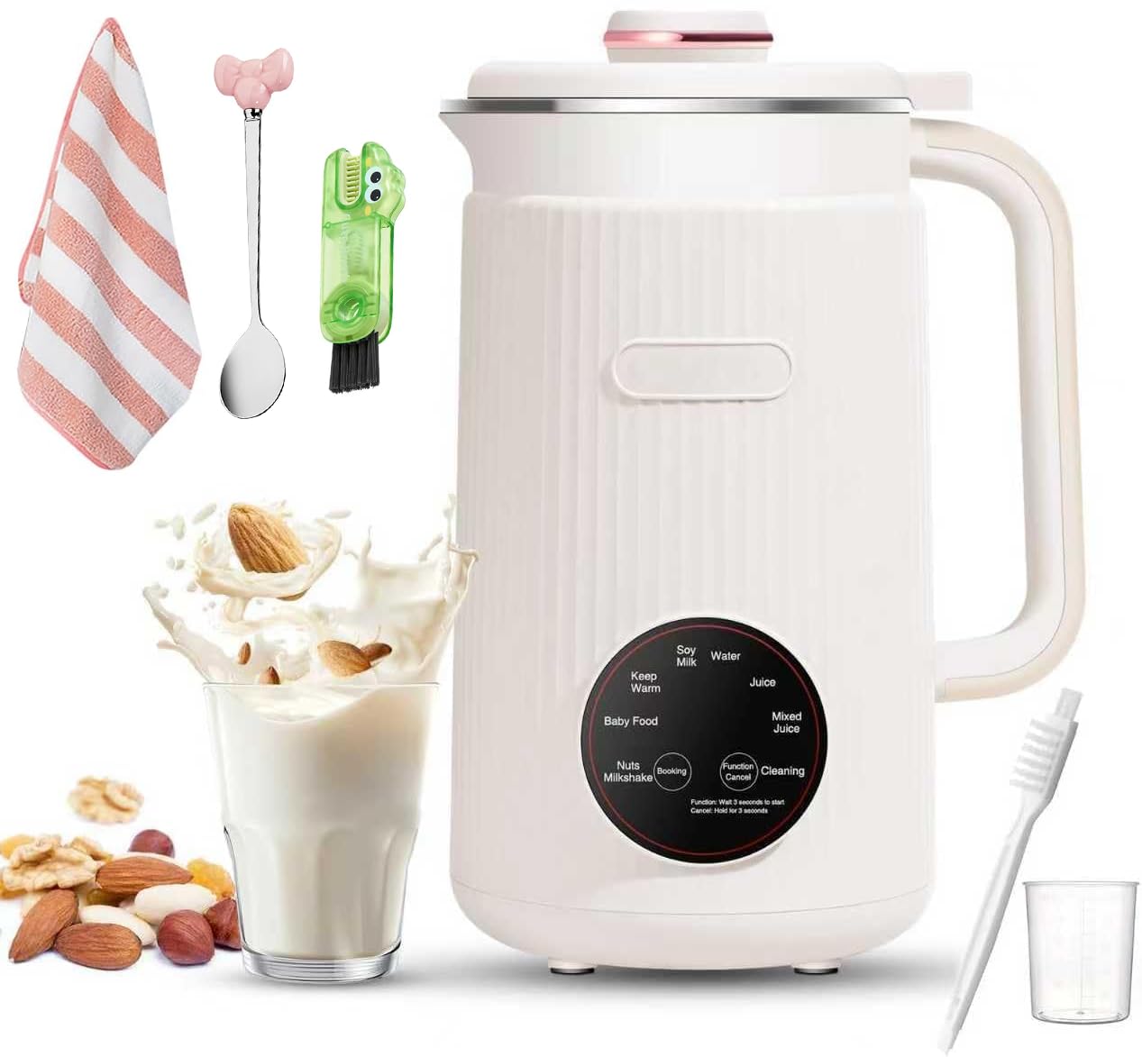 1.2L White Jug Blenders & Beige Jug Blender Machine, 8-in-1 Milk Maker Set NEW