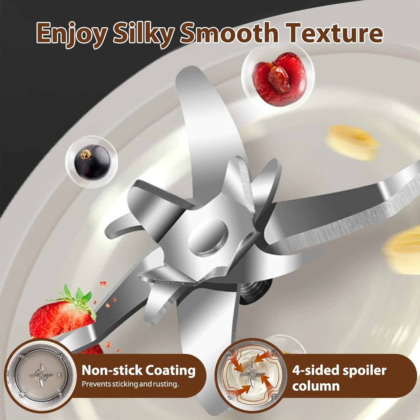 1.2L White Jug Blenders & Beige Jug Blender Machine, 8-in-1 Milk Maker Set NEW