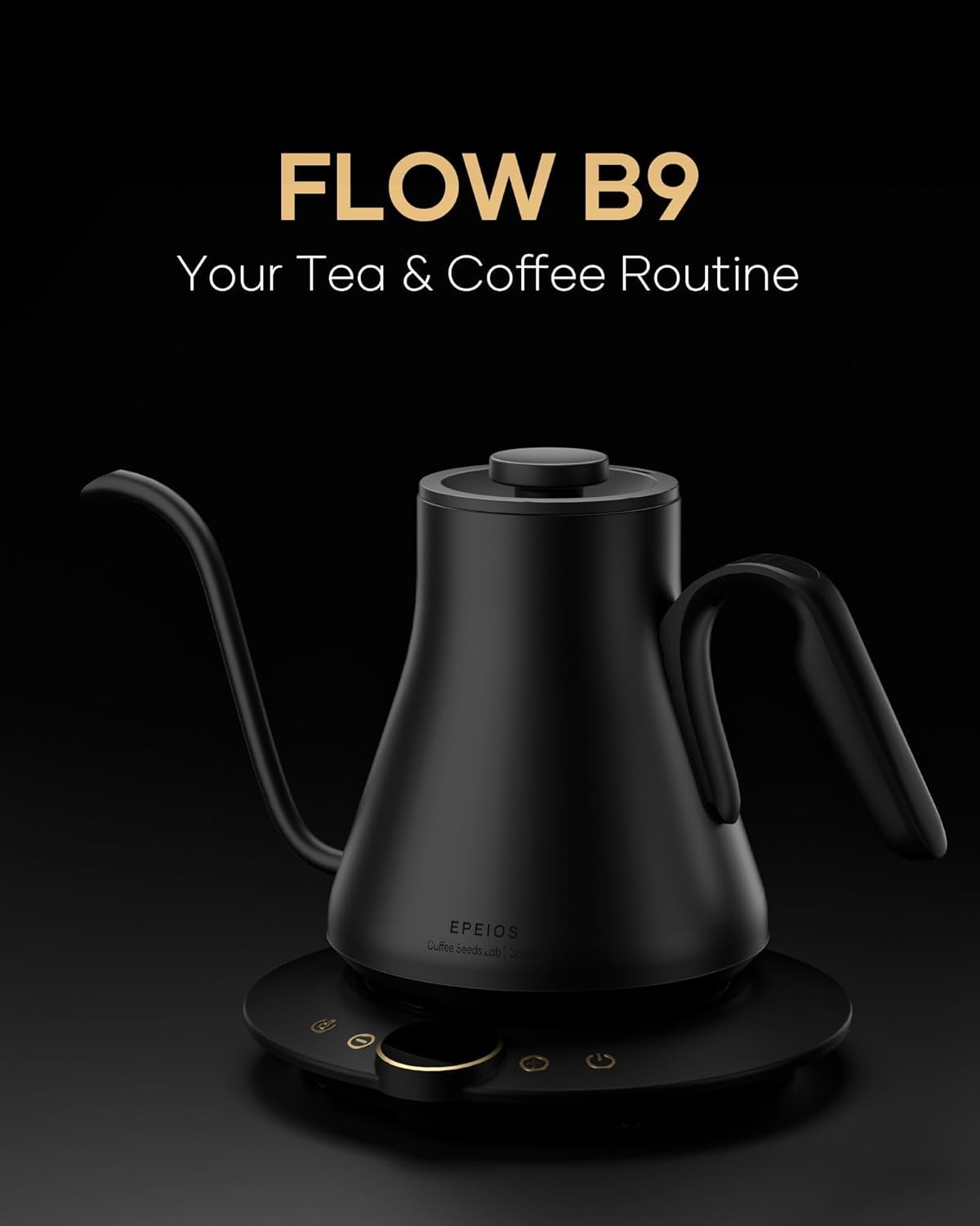 Cocinare Electric Kettle with Precise Temperature Control Matte Black 0.9L NEW