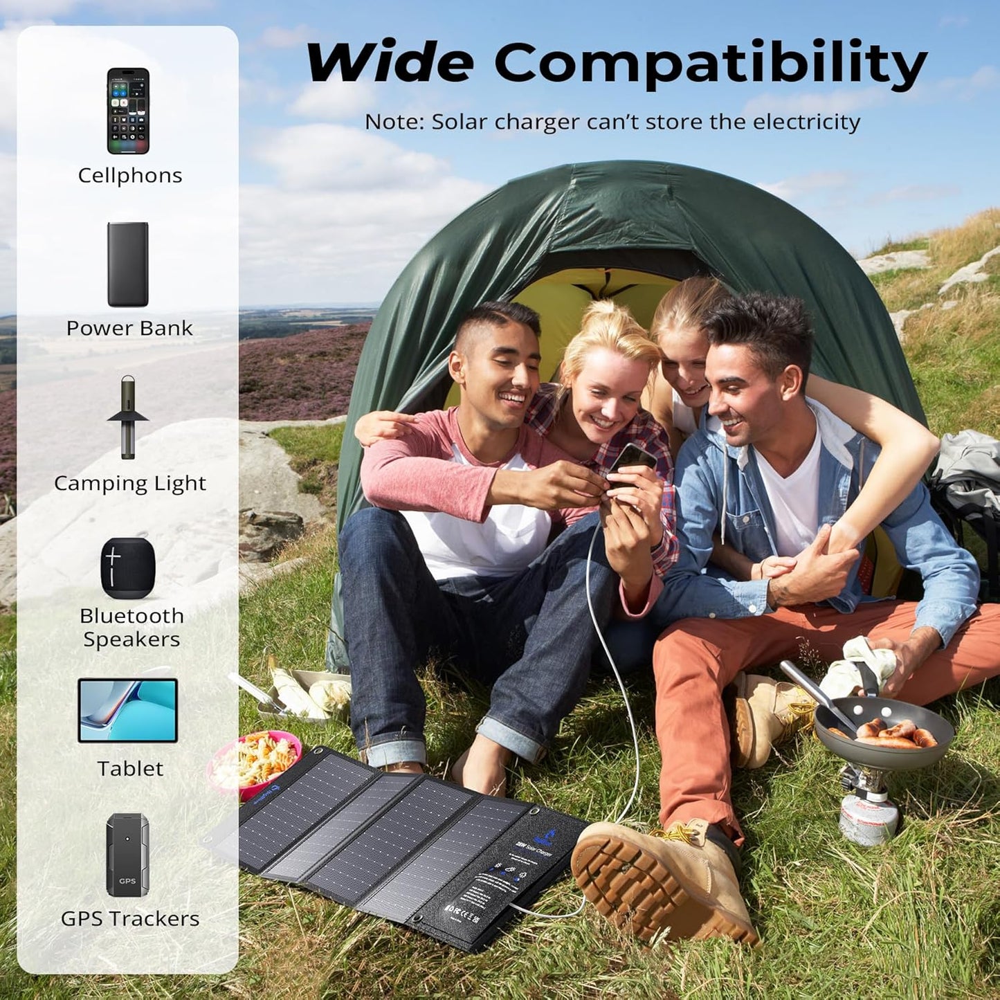 BigBlue 28W Solar Charger with 3 USB Ports for Outdoor Charging and DEMO