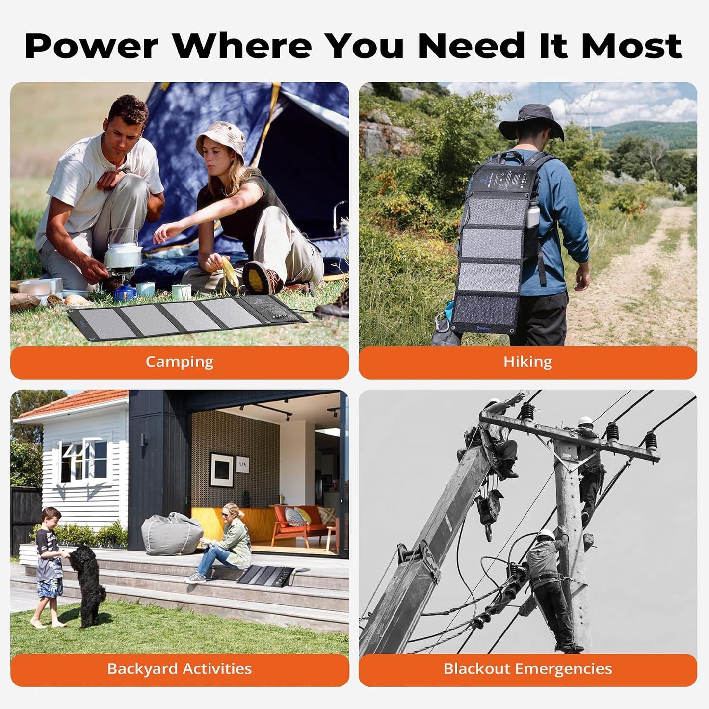 BigBlue 28W Solar Charger with 3 USB Ports for Outdoor Charging and DEMO