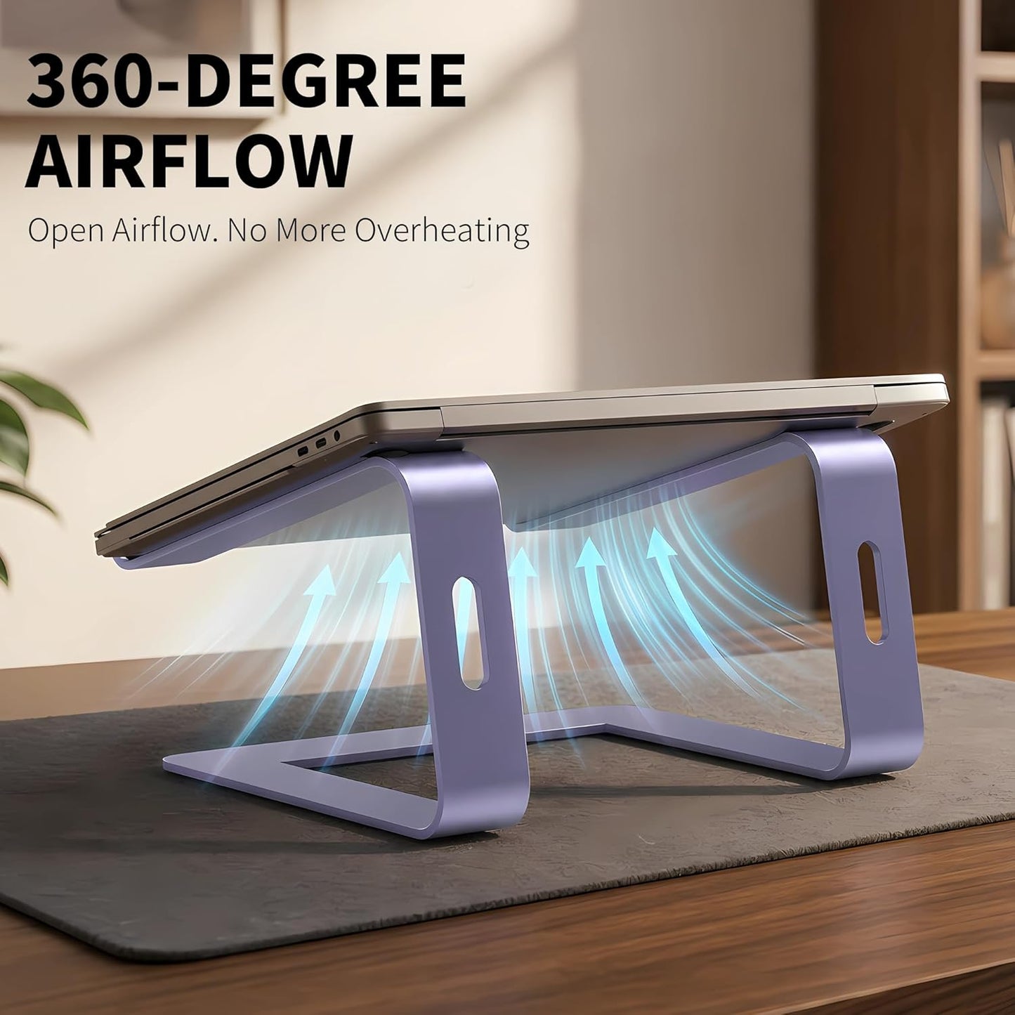 Portable Adjustable Stands Aluminum Laptop Stand Riser Holder in Purple NEW