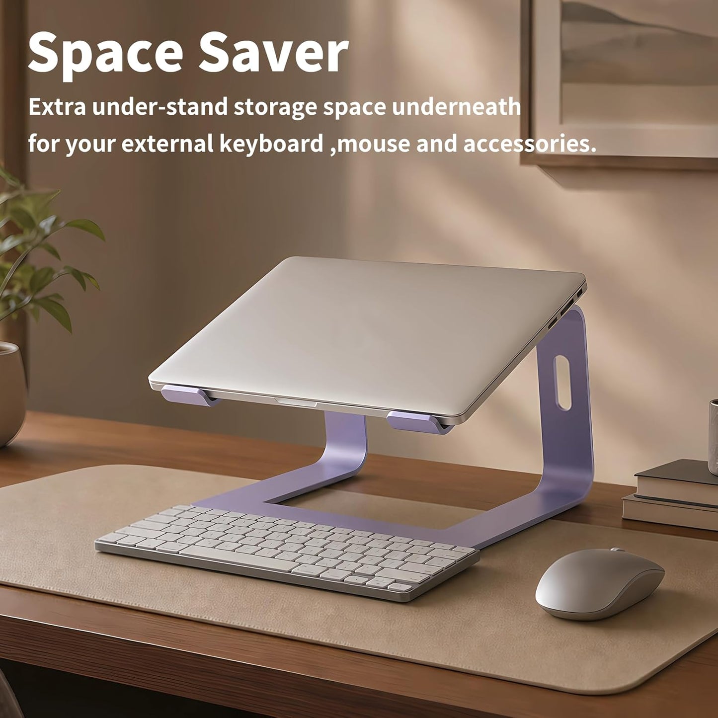 Portable Adjustable Stands Aluminum Laptop Stand Riser Holder in Purple NEW