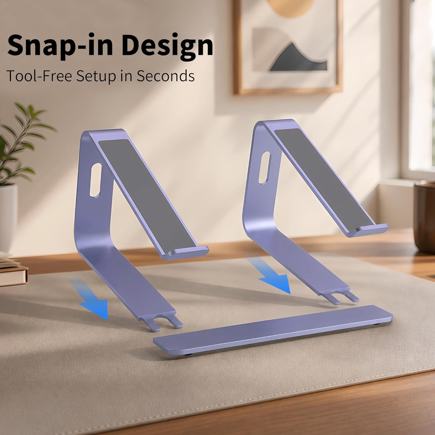 Portable Adjustable Stands Aluminum Laptop Stand Riser Holder in Purple NEW