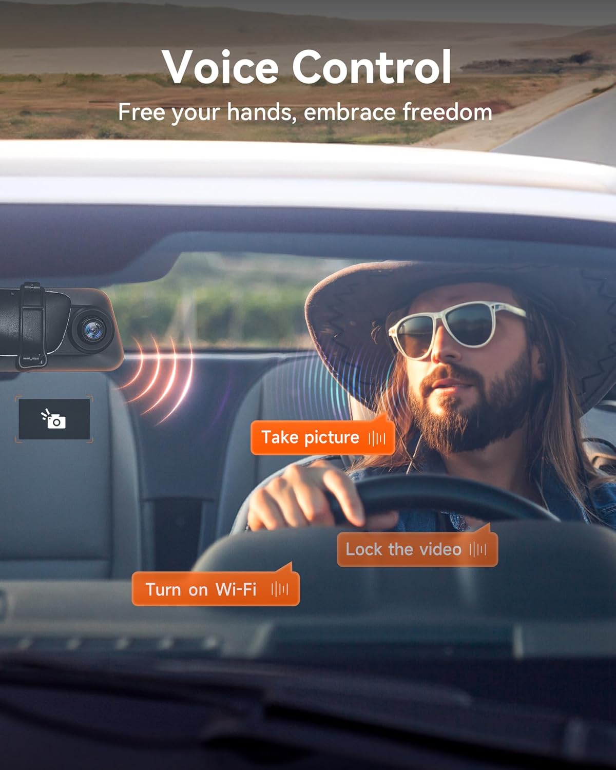 WOLFBOX 12" 4K On-Dash-Monitoring Rear View Mirror Dash Cam with Front DEMO