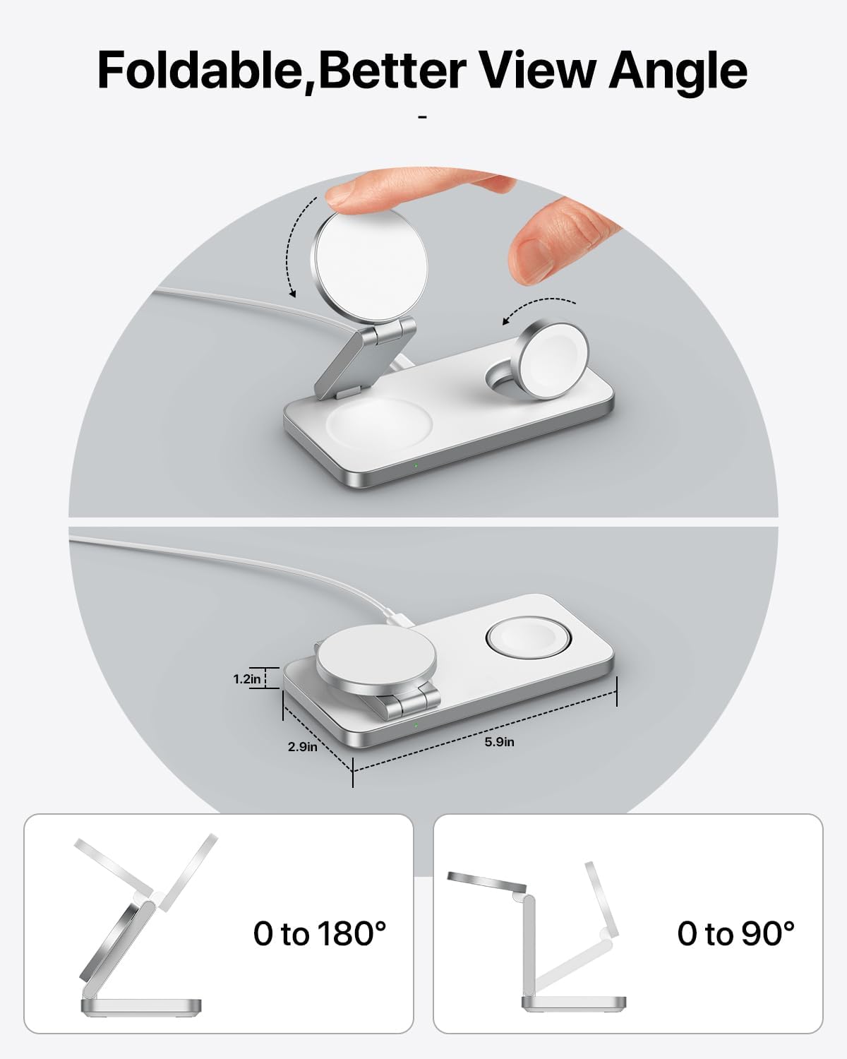 EXW 3-in-1 Wireless Charging Station with 20W MagSafe for iPhone, AirPods DEMO