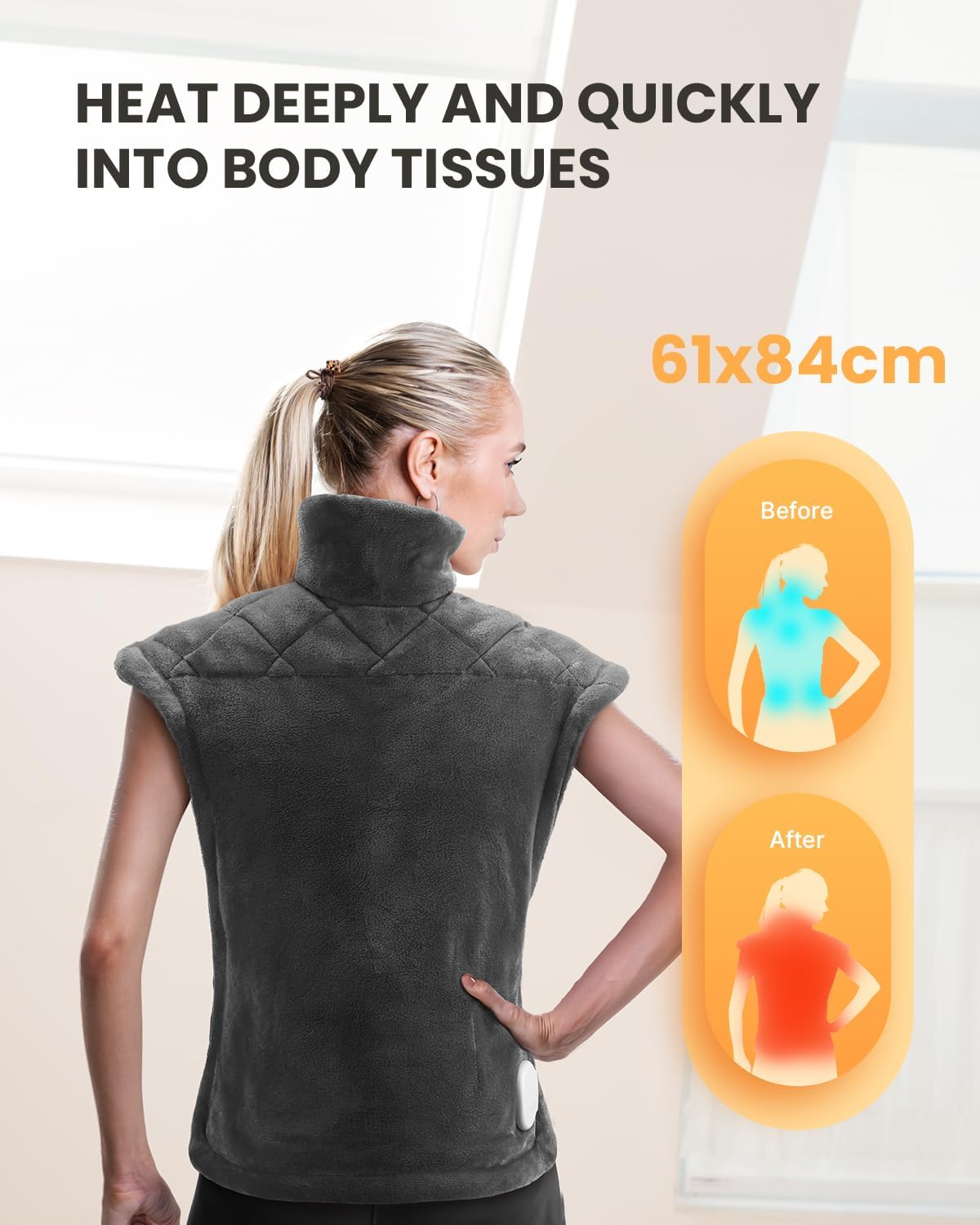iDOO Electric Heating Pad Weighted Blanket, Soft Polyester Grey, Soothing DEMO