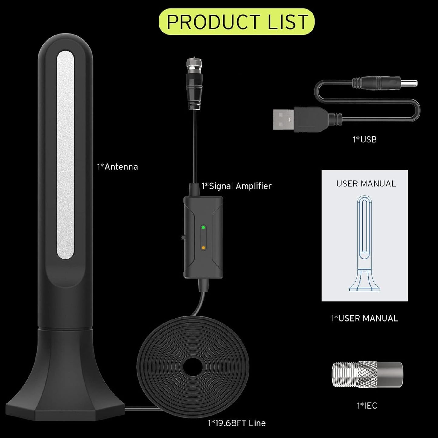 Powerful 4K TV Antennas HDTV Antenna for Indoor or Outdoor Use - High DEMO
